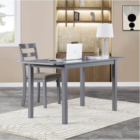 59 inch extendable dark gray dining table for 4 to 8 people