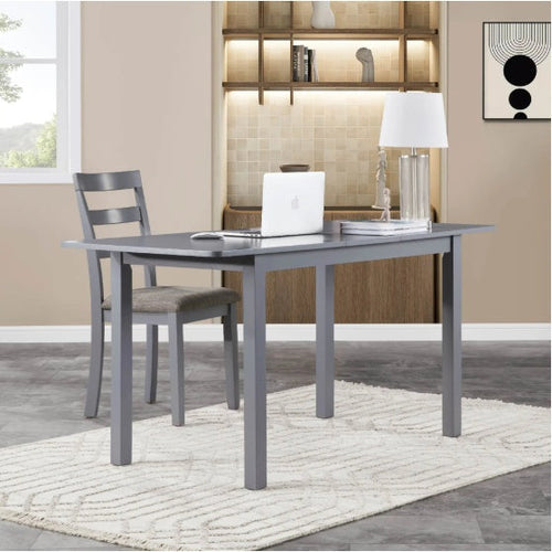 59 inch extendable dark gray dining table for 4 to 8 people