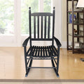 Black wooden porch rocking chair for indoor and outdoor use