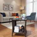 Outdoor wicker coffee table with tempered glass top